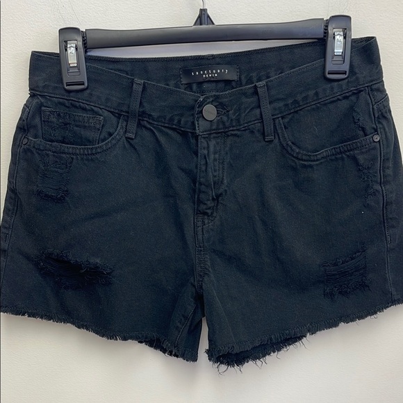 SanctuaryBlack Distressed Denim Shorts - Picture 1 of 6